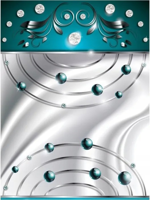 Fotótapéta Ezüst és türkiz kristályok 184x254 vinil +ragasztó