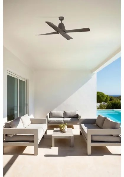 FARO 33490 - Mennyezeti ventilátor TYPHOON IP44 barna + távirányítás