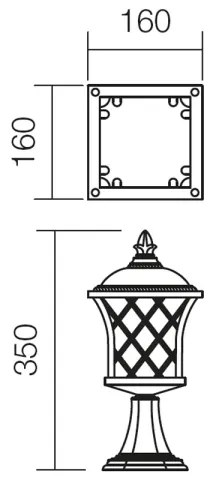 Redo 9953 - Kültéri lámpa BREMEN 1xE27/42W/230V IP23 arany/patinás