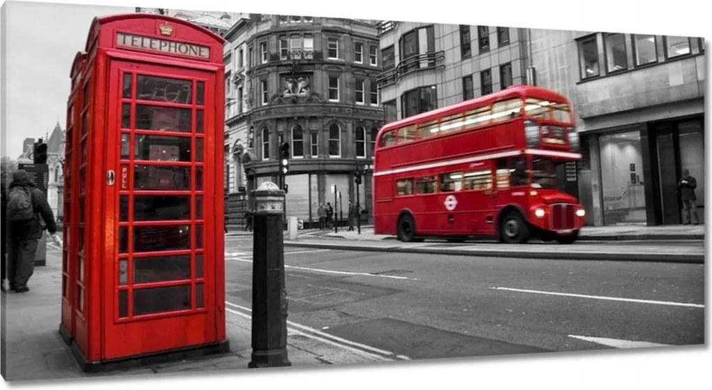 Vászonkép 115x55 Piros busz