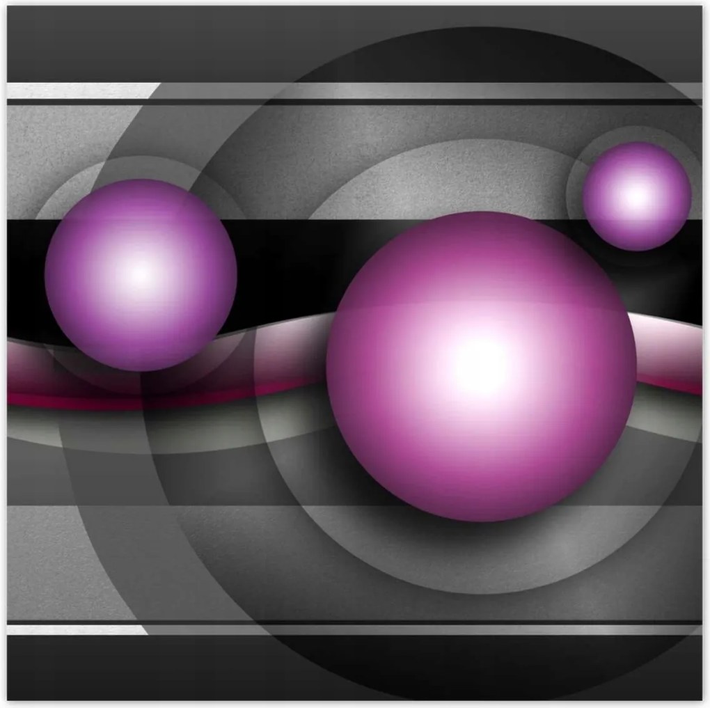 Poszterek 140x140 Lila gömbök Absztrakt