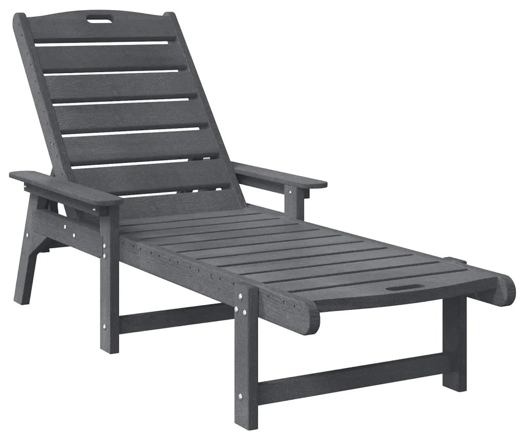 Napozóágy 2 db Világosszürke 162x53x98.5 cm HDPE