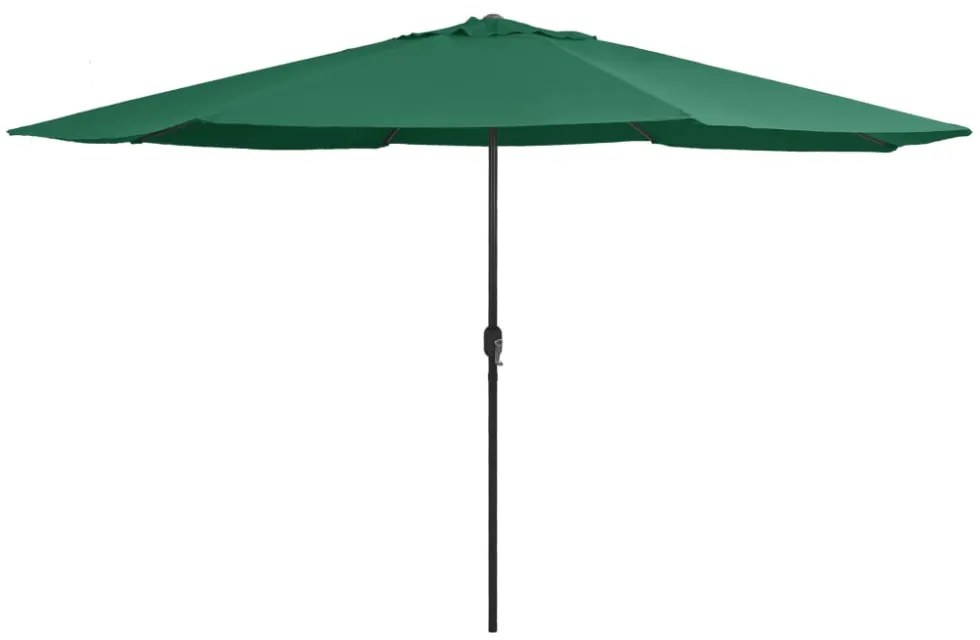 zöld kültéri napernyő fémrúddal 390 cm