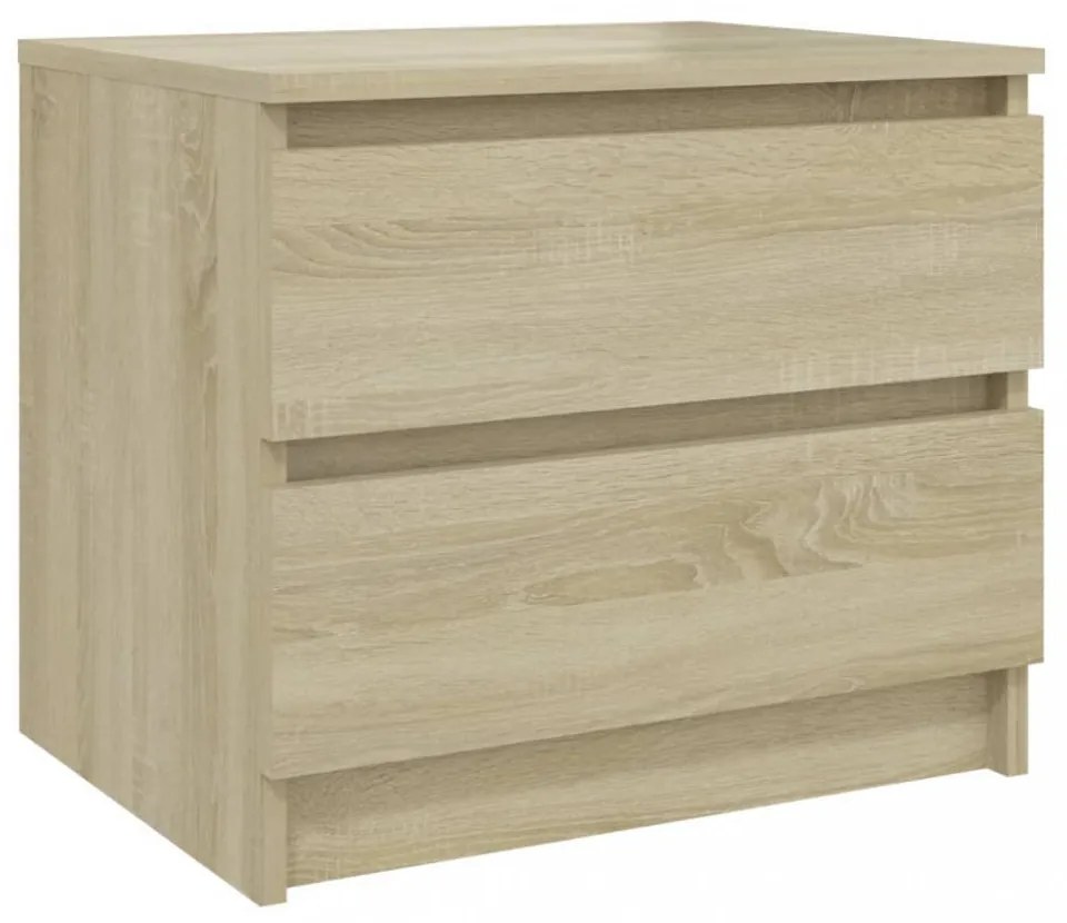 2 db sonoma tölgy színű szerelt fa éjjeliszekrény 50x39x43,5 cm