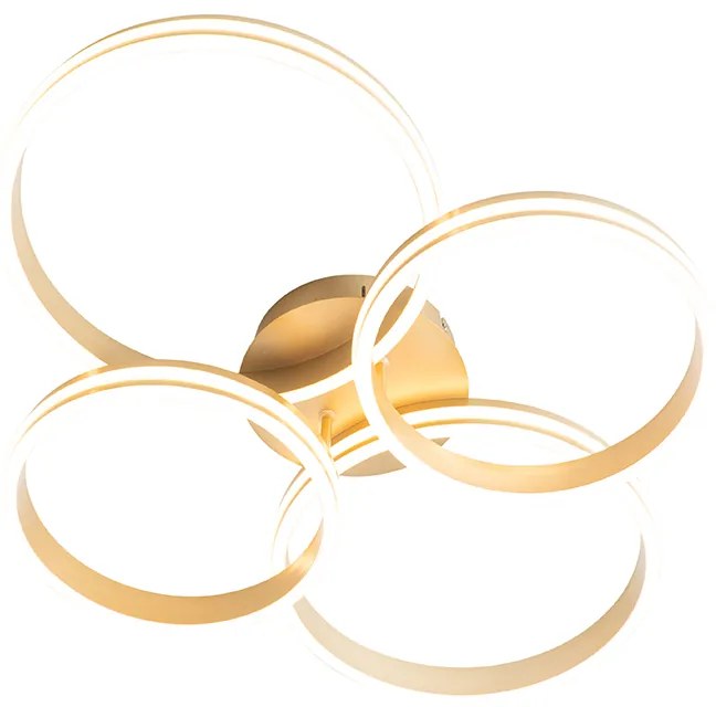 Mennyezeti lámpa sárgarézzel, beépített LED-del, 3 fokozatú fényerő-szabályozóval, 4 lámpás - Navara