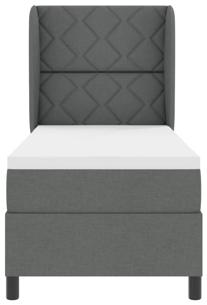 Boxspring Ágy Matrac Fekete Szürke színben, 80x200 cm, Szövet