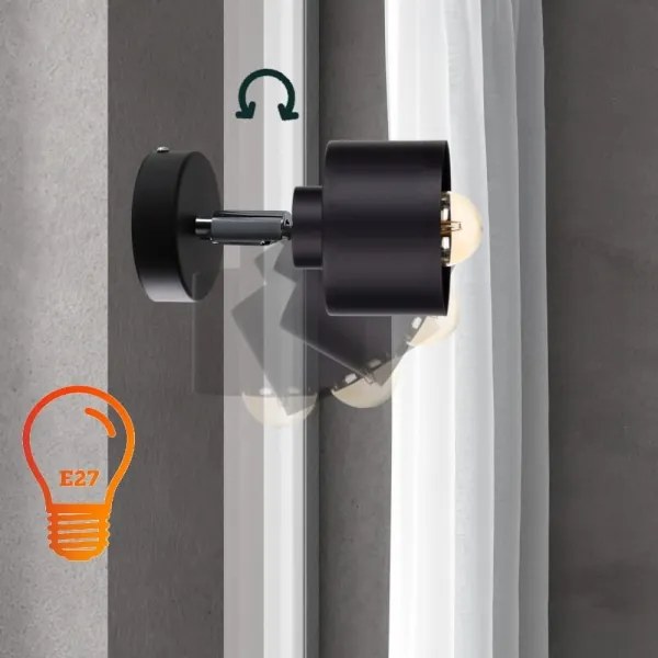 Fali spotlámpa SIMPLY BLACK 1xE27/60W/230V