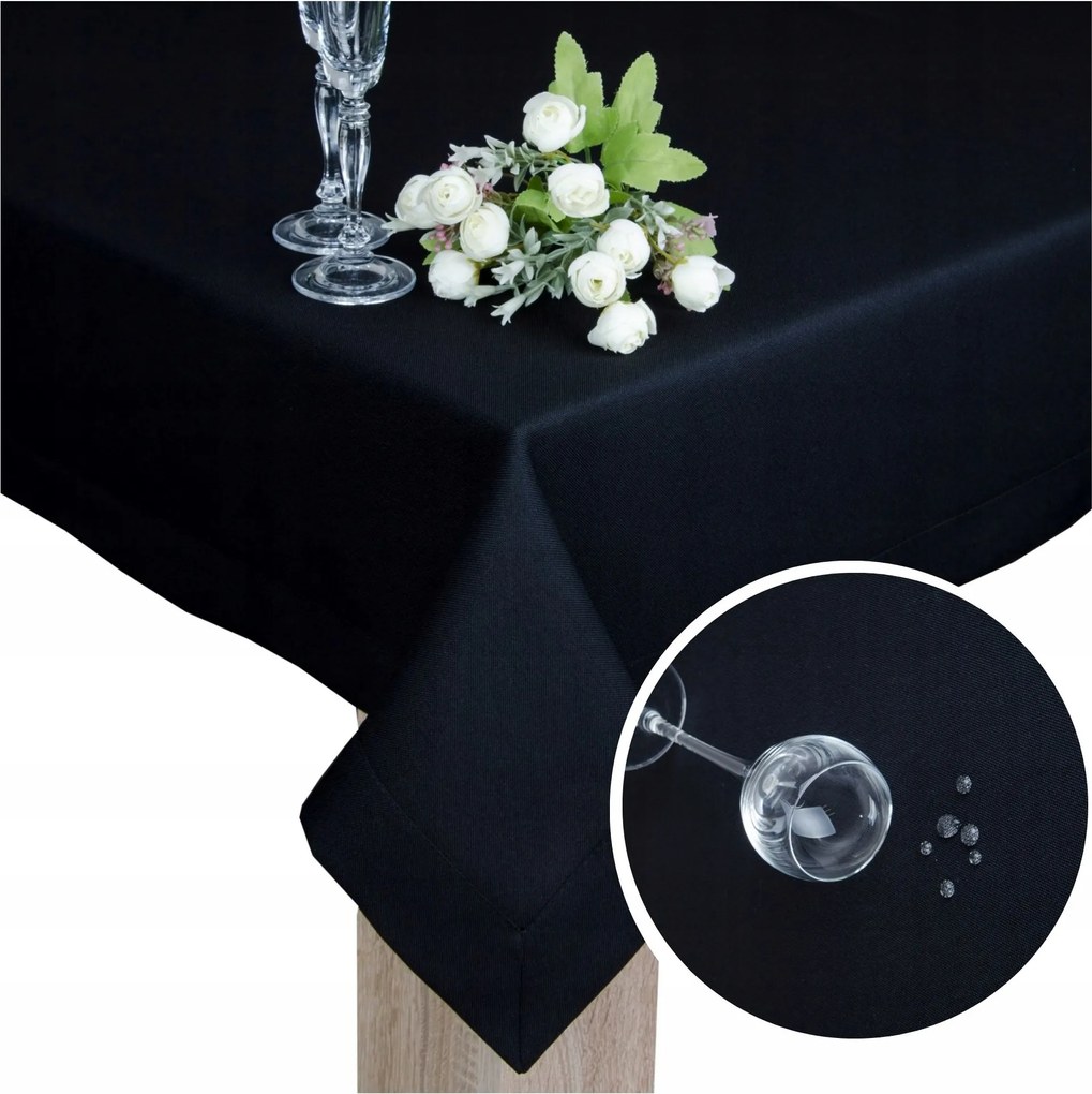 Abrosz Asztalra Panama 350x140 fekete Foltálló Dekoratív