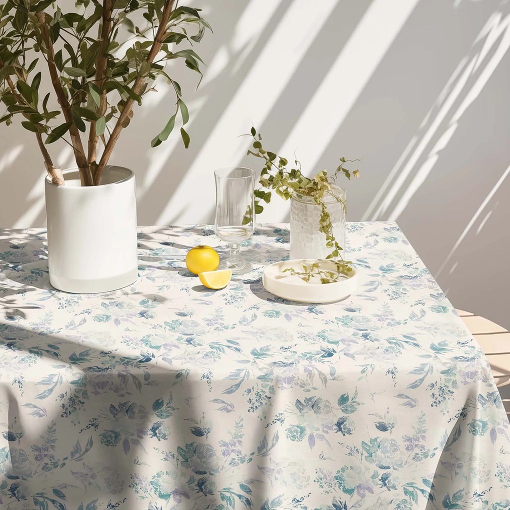 Goldea szögletes terítő valencia - növénylenyomatok 120 x 140 cm