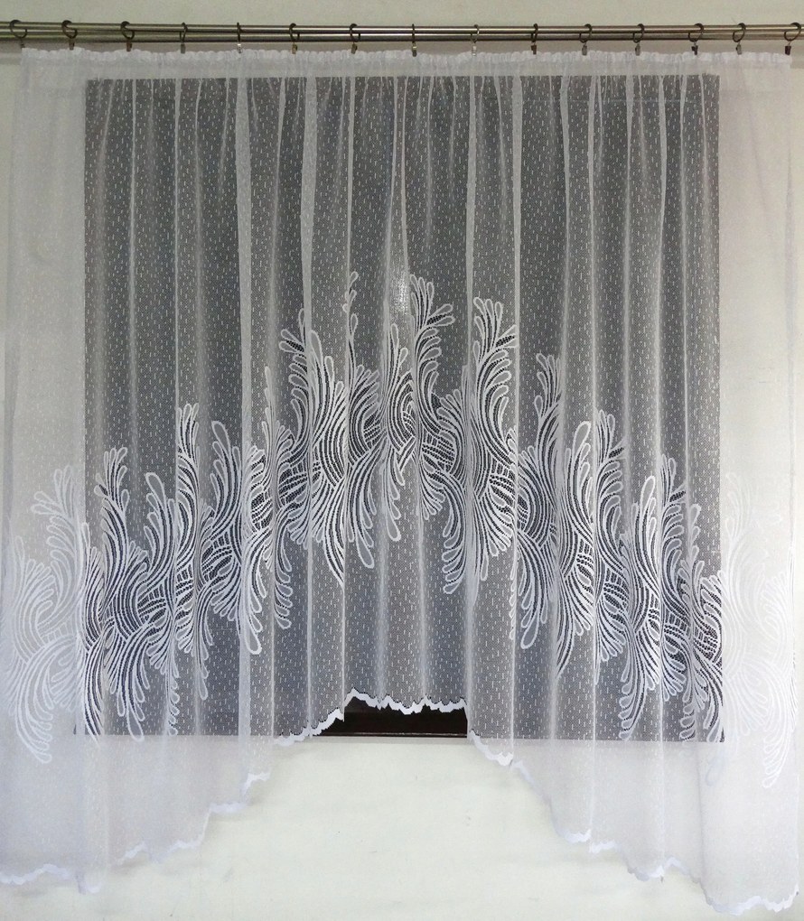 Mg Függöny 846/809 Fehér 320X160cm Íves Skr szalaggal