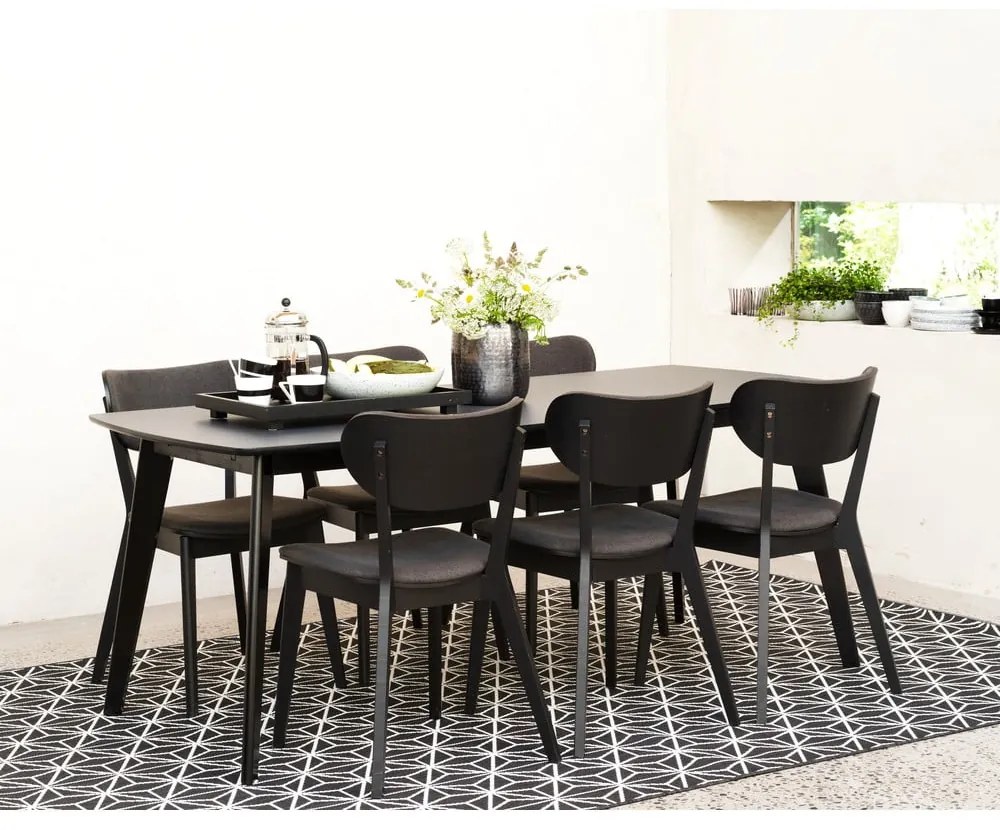 Cato fekete tölgyfa étkezőszék sötétszürke ülőrésszel - Rowico