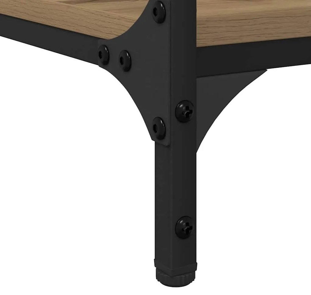 vidaXL Asztal polcokkal Artisan tölgy 140 x 50 x 75 cm Faanyag