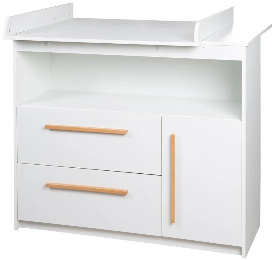 Fehér alacsony gyerek komód 107x98 cm Lilo – Roba