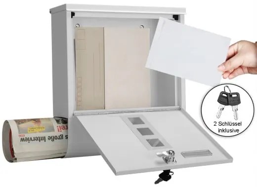 monzana® Postaláda 30,5x8,5x33,5 cm - fehér