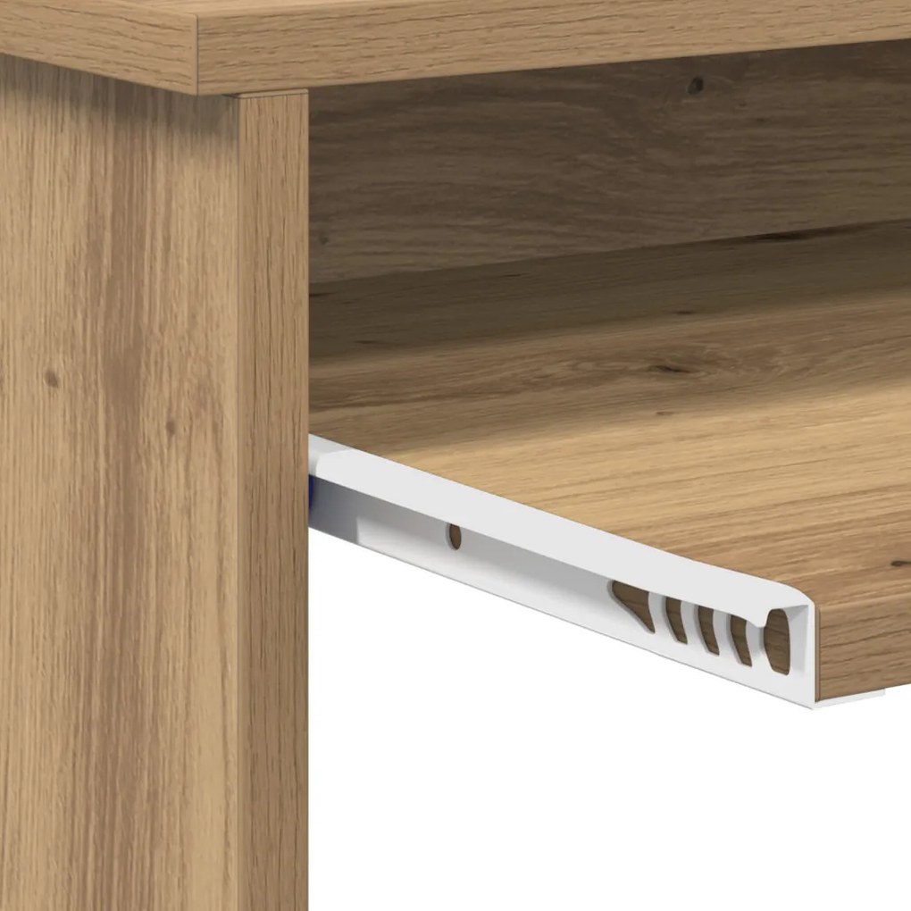 vidaXL Íróasztal Tárolással Kézműves Tölgy 120.5x44x88.5 cm Szerelt Fa