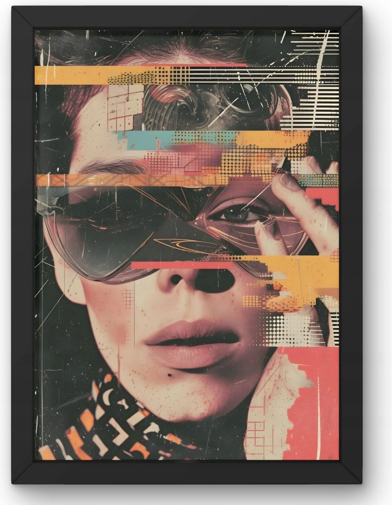 Poszter Absztrakt Nő szemüveggel 50x70