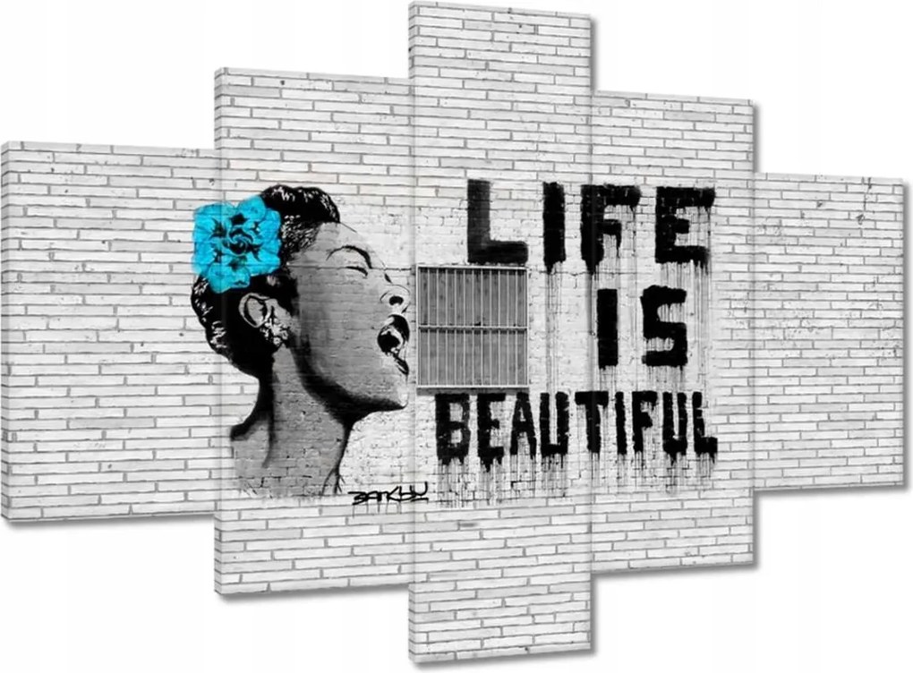 Festmények 150x105 Banksy Life is beautiful