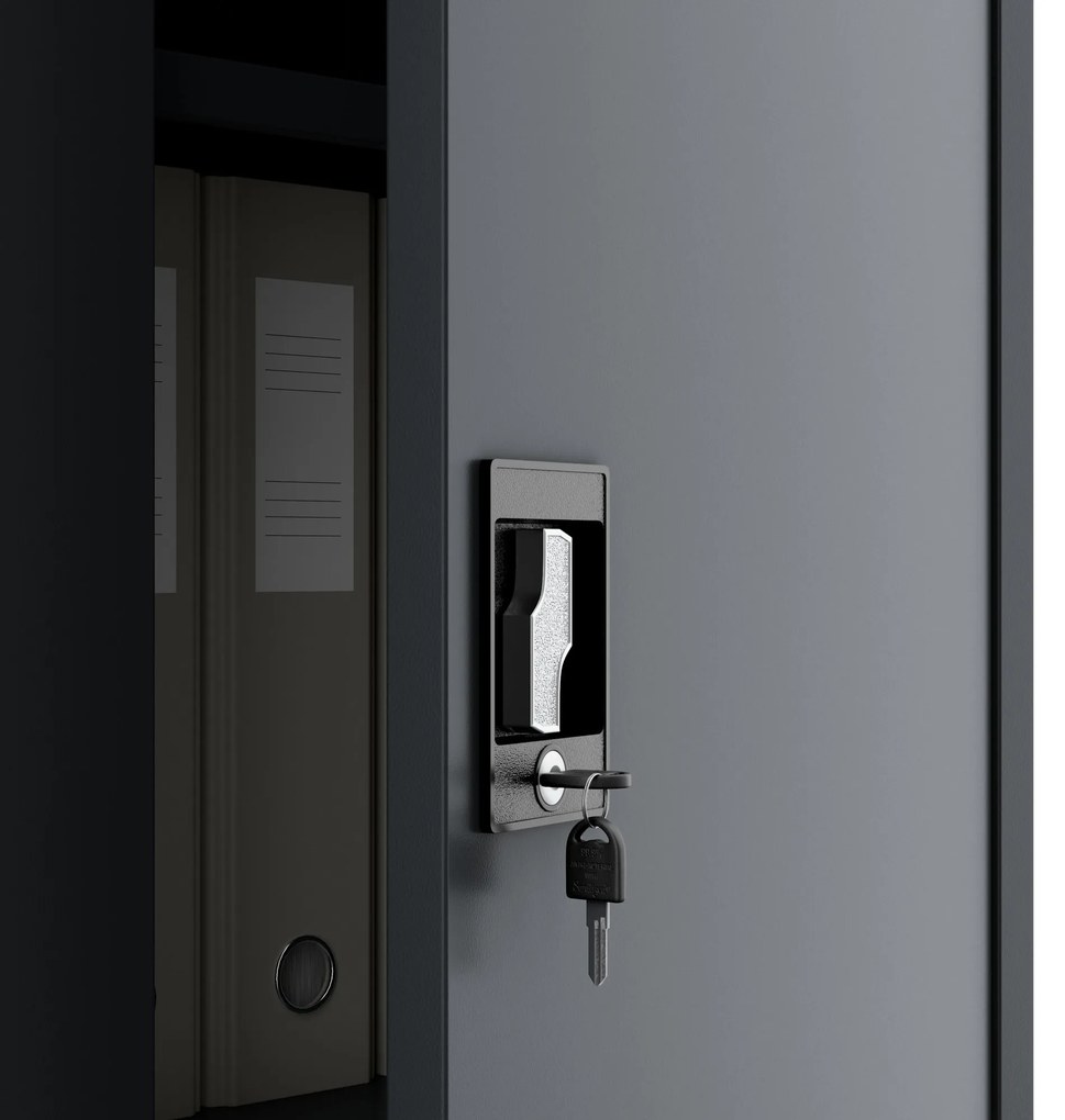 Fém iratszekrény JAN, 900 x 1850 x 400 mm, antracit