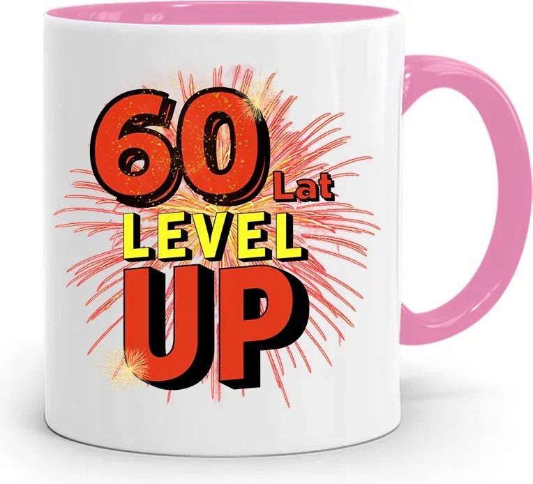 Születésnapra 60 60-es 60-as Bögre Rózsaszín Ajándék fényképes nyomtatással