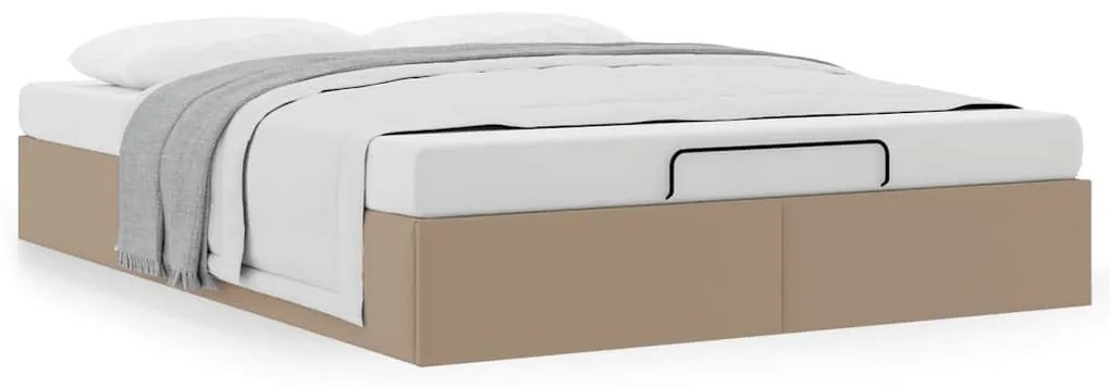 oszmán ágykeret matrac nélkül cappucino 140x190 cm műbőr