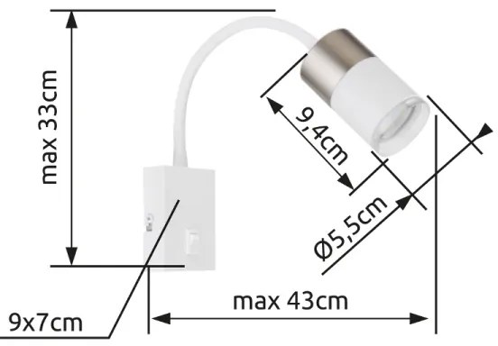 Globo 57851W - Fali spotlámpa BRISBON 1xGU10/25W/230V fehér/króm