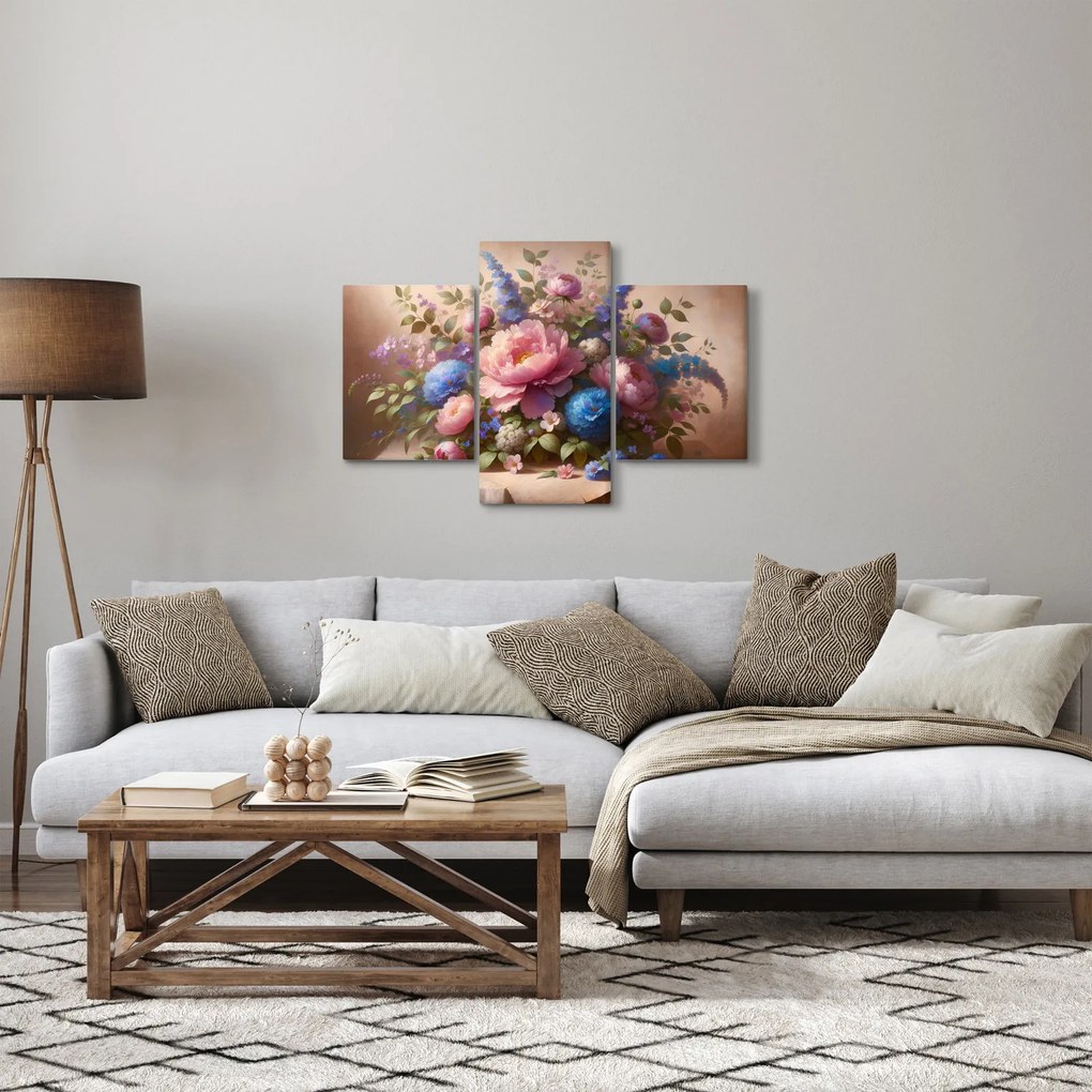 Kép - Asztal tele virágokkal (90x60 cm)