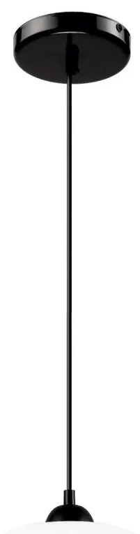 Lamkur Csillár zsinóron HARMA 1xE27/15W/230V átm. 25 cm fehér/fekete LA54001