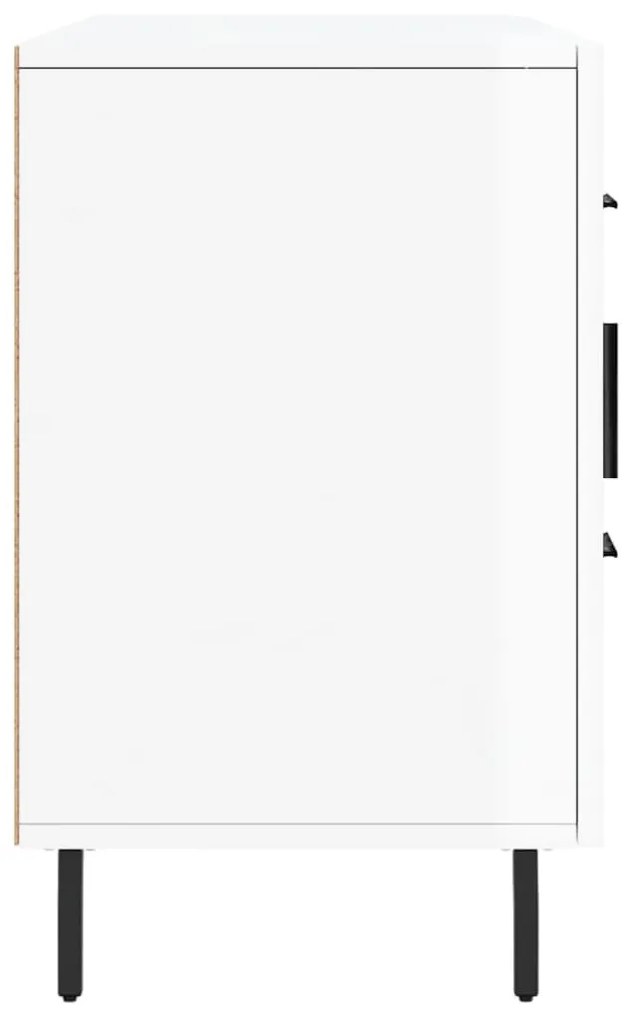 magasfényű fehér szerelt fa tálalószekrény 100 x 36 x 60 cm