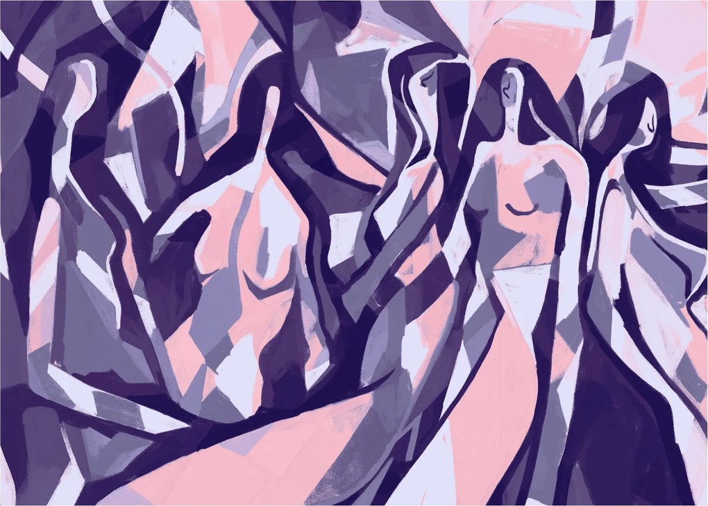 Kép - absztrakt nők (70x50 cm)