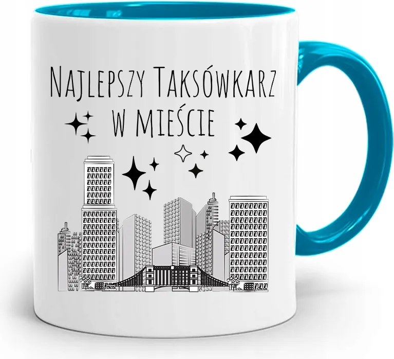 Kék Bögre Taxisofőrnek A Legjobb A Városban fényképes nyomattal