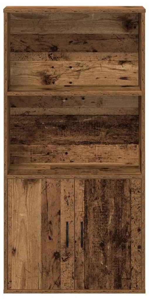 antik fa színű szerelt fa könyvespolc 60x24x120 cm