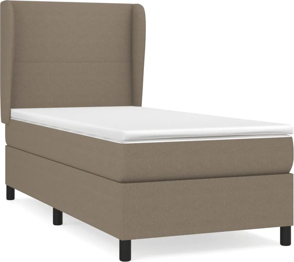 vidaXL tópszínű szövet rugós ágy matraccal 100 x 200 cm