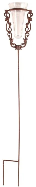 Leszúrható öntöttvas csapadékmérő állvány, mérő üveggel, 133 cm, 0,55 literes