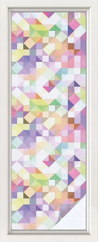 Ablakfólia öntapadós adatvédelem Absztrakt mozaik 50x146