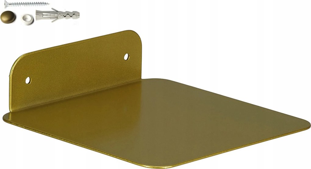 Polc 20x20x5cm Arany fém akasztós modern Loft stílusban