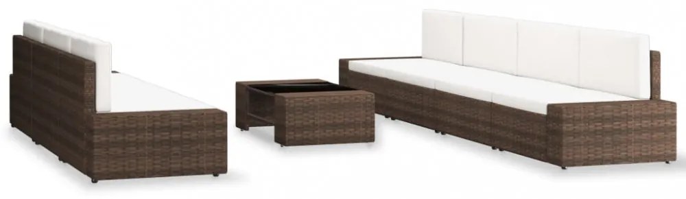 vidaXL 8 részes barna polyrattan kerti ülőgarnitúra