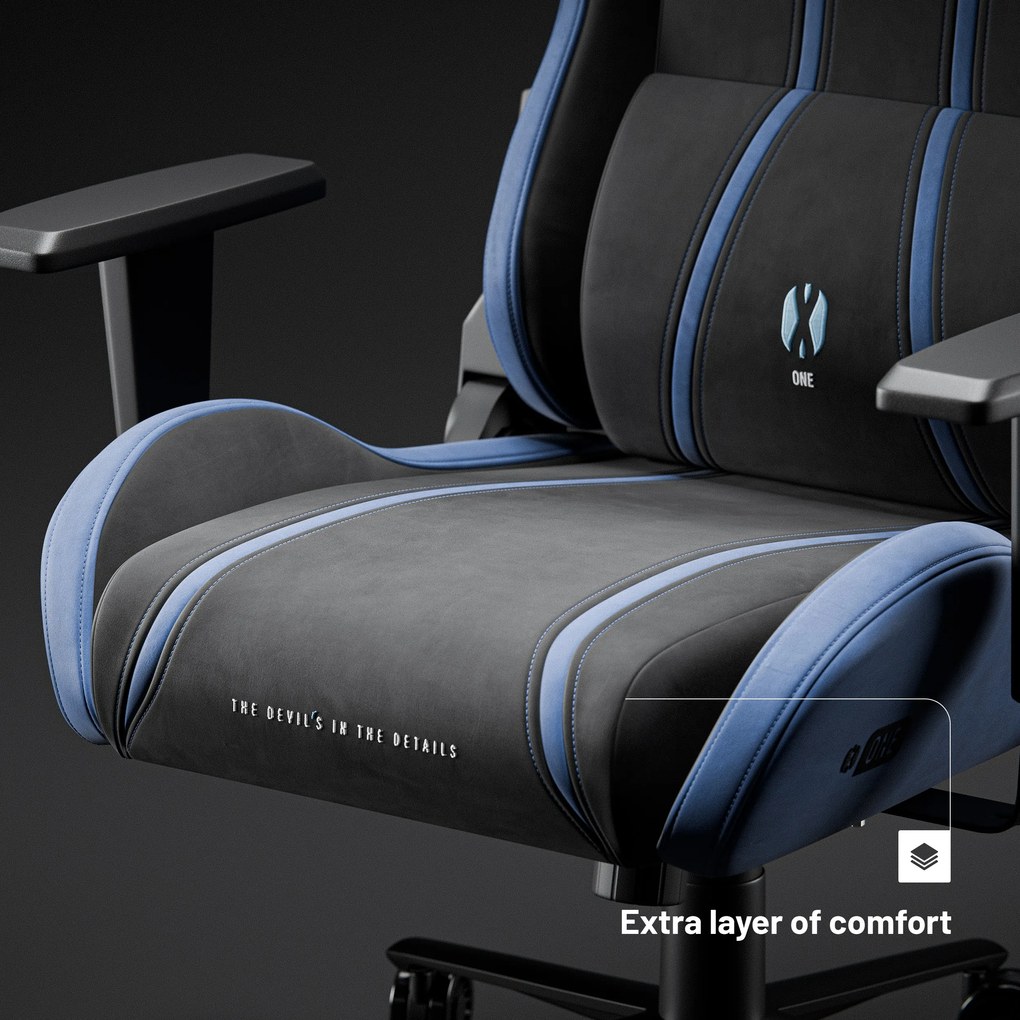 Gamer szék szövet Normal Size, fekete-kék: Diablo X-One 2.0 Night Blue