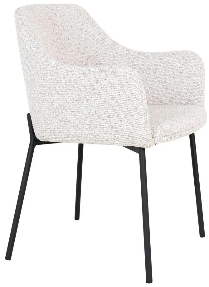 Fehér kárpitozott karfás étkezőfotel Melilla – House Nordic