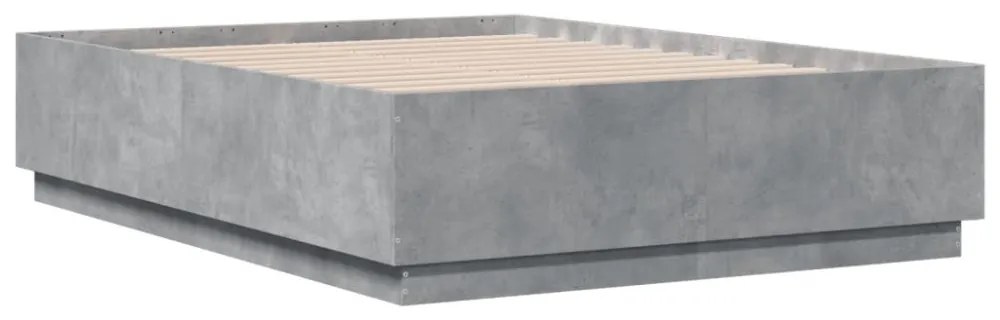 betonszürke szerelt fa ágykeret 135 x 190 cm