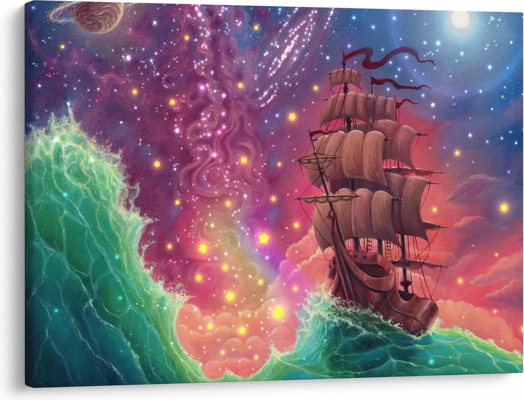 Kép - Hajó űr égbolttal (70x50 cm)