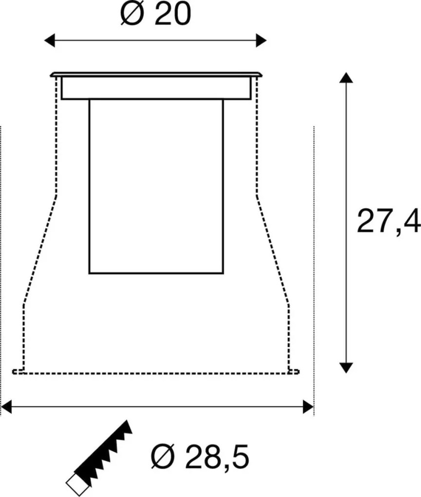 SLV 1007244 DASAR Kültéri Talajba Építhető Lámpa LED IP65