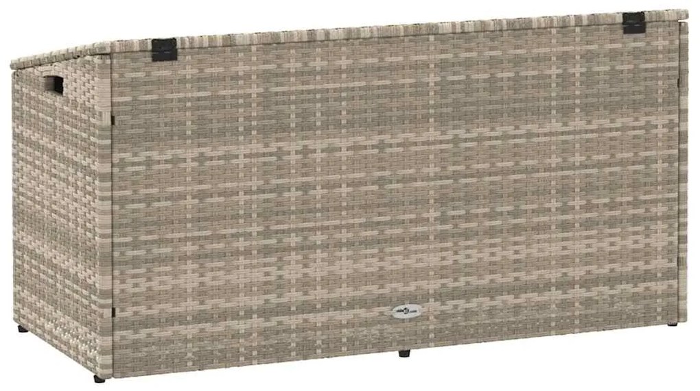 világosszürke polyrattan kerti tárolóláda 110x50x58 cm
