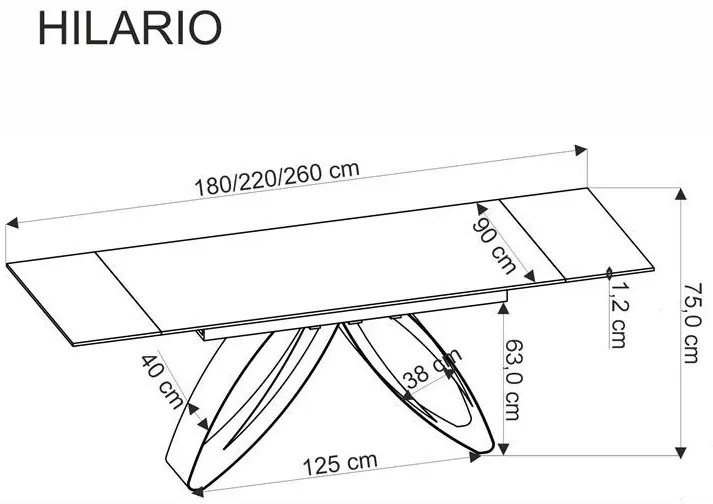 Hilario bővíthető étkezőasztal dió 180-260cm