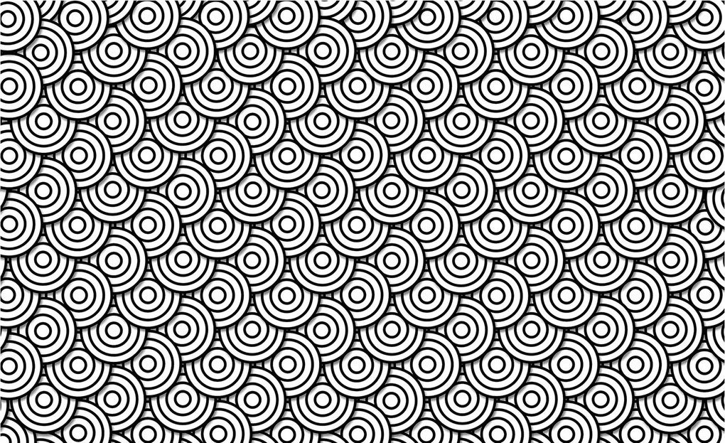 Fotótapéta Fekete fehér körök absztrakt geometria minimalizmus 416x254 +ragasztó