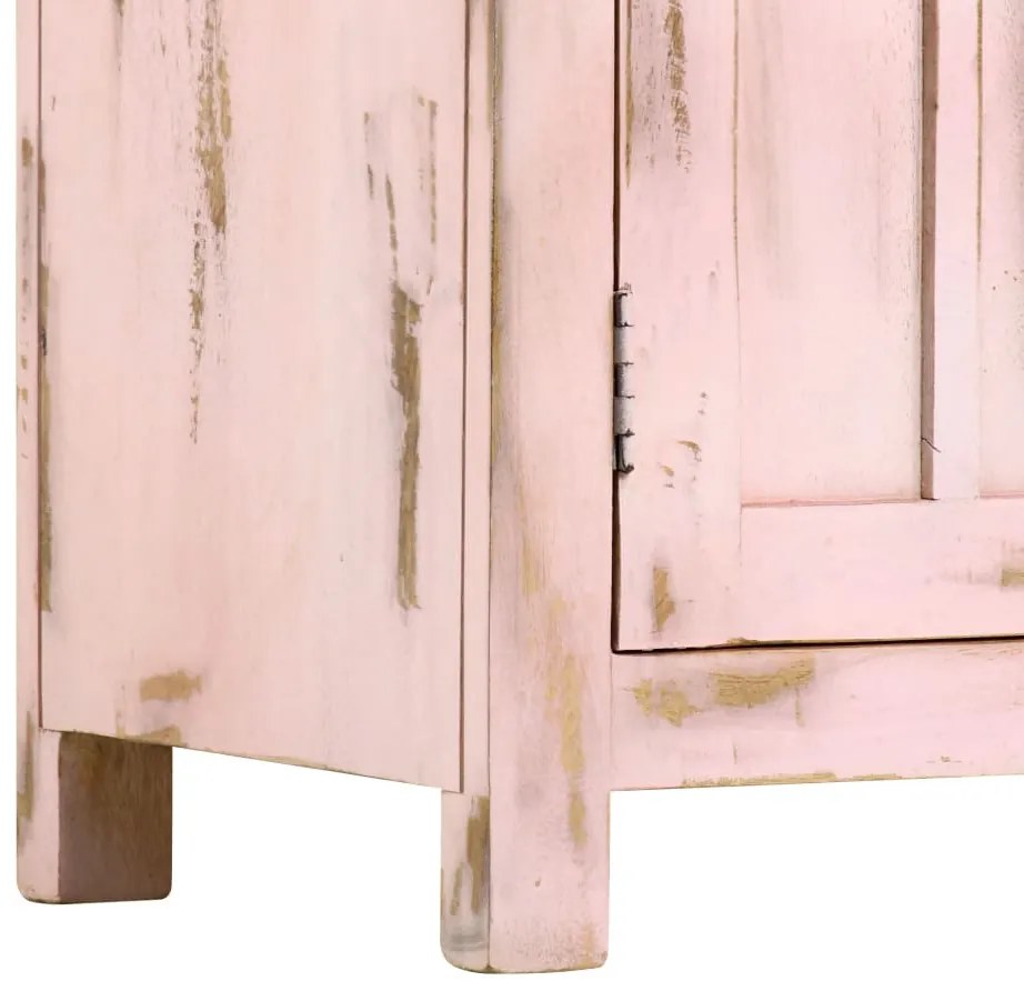 világos rózsaszín tömör mangófa tálalószekrény 110 x 35 x 70 cm