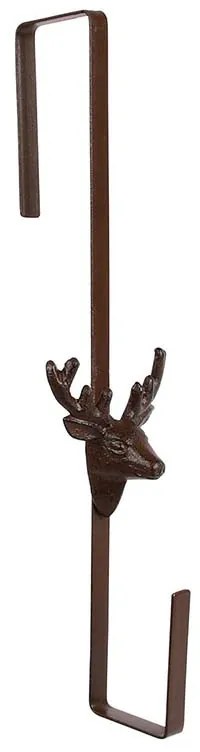 Öntöttvas ajtódísz akasztó, szarvas dísszel 35,5 cm