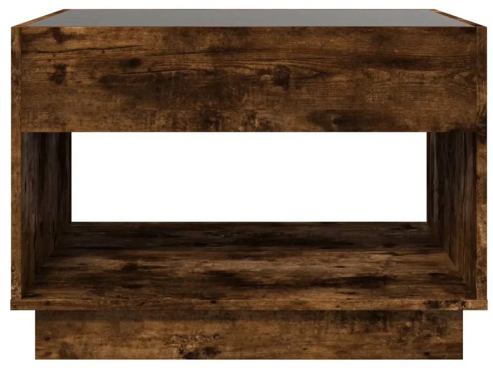 füstös tölgy végtelen hatású LED-es dohányzóasztal 70x50x50 cm