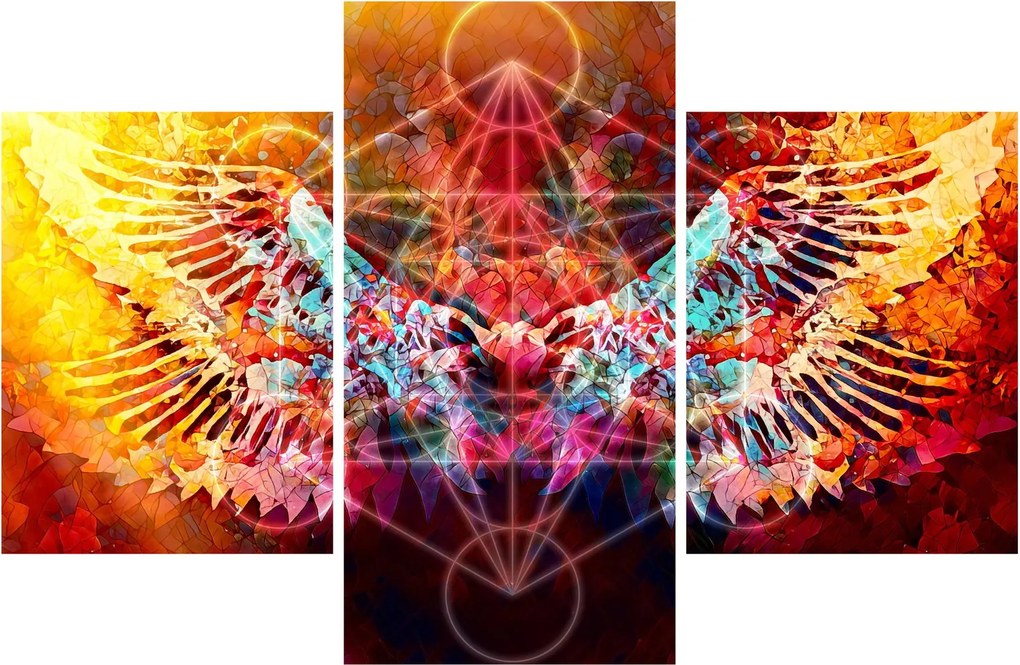 Kép - Merkaba szárnyakkal, absztrakció (90x60 cm)