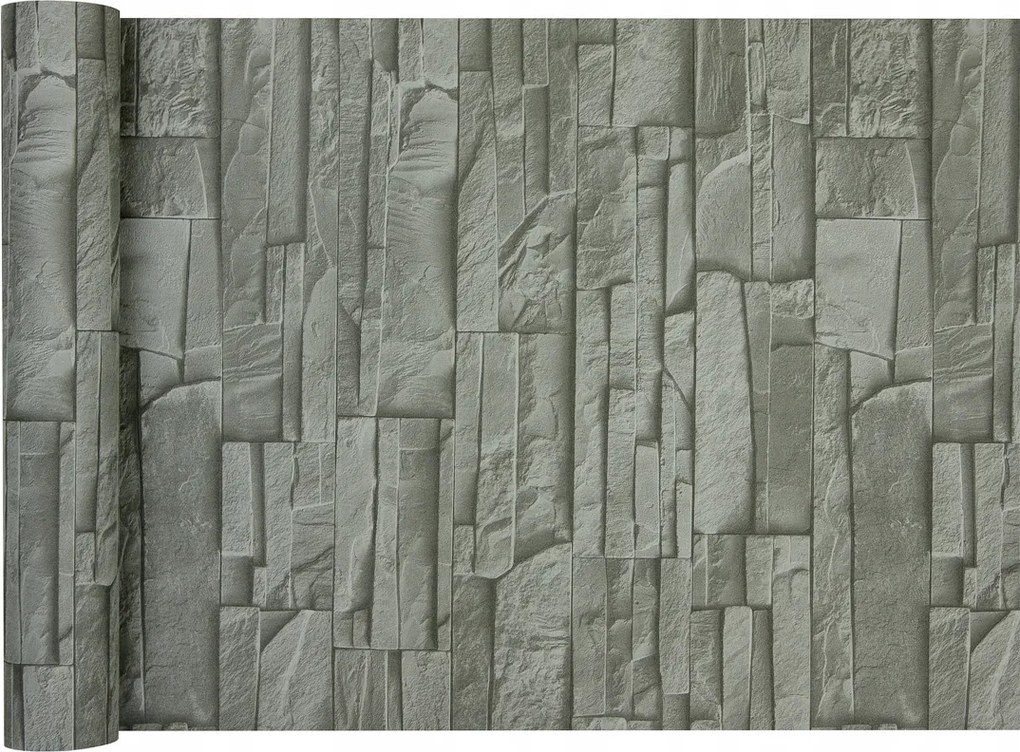 3d tapéta, mint fal, fal, szürke stegu pala