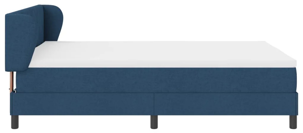 Boxspring Ágy Mattal Kék 140x190 cm Szövet
